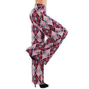 PALLAZO Women's Multicolor Geometric Print Pants